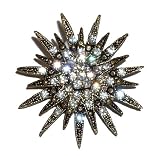 Brooches - Fancy Star Flower Design Rhinestone Brooch