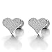 1 Pair Satin Heart Stud Earrings Stainless Steel, Screw Back, 2pcs