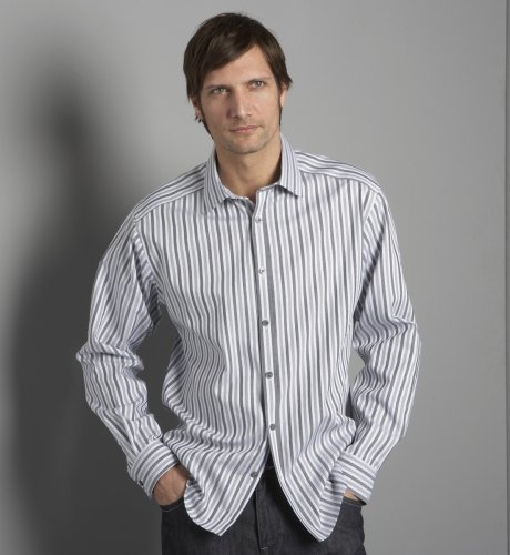 Big & Tall Autograph Long Sleeve Dobby Stripe Shirt