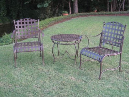 Santa Fe Iron Bistro Set of Three (Matte Brown) (36