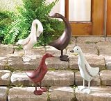 Lot of 4 Garden Decor Craved Wooden Sage Ducks Figurine