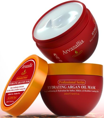 Hydrating Argan Oil Hair Mask by Arvazallia - SAVE BIG TODAY! Deep Conditioner and Restorative Treatment for Dry or Damaged Hair - Repair, Restore, and Revitalize Your Hair