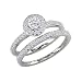 1 1/2ct Pave Diamond Bridal Engagement Ring Set in 14k White Gold (GH I1)