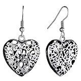 Pugster Hollow Letter Pattern Heart Dangle Knot Earrings