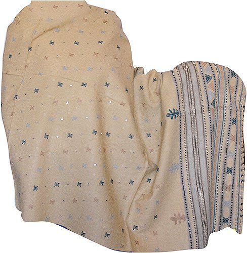 Women Gifts - Embroidered Wool Shawls with Tribal Design 80 x 40 (ktds458)