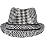 Simplicity Unsiex Fairsworth Wool Tweed Trilby Hat, Dogtooth, Bucket hat