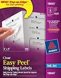 Avery Easy Peel Clear Shipping Labels for Inkjet Printers, 2 x 4-Inches, Pack of 100 (18663)