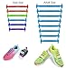 Joyshare 1 Set No Tie Lazy Silicone Rubber Elastic Shoelace,Sneaker Shoe Laces Running Shoelaces,Athletic Shoe Laces- Colorful (Black, Kids/12pcs)