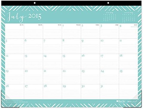 July 2015 - June 2016 Blue Sky Susy Jack Herringbone Deskpad Calender 17x13
