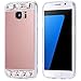 Galaxy S7 Edge Case,Inspirationc Beauty Luxury Diamond Hybrid Glitter Bling Soft Shiny Sparkling with Glass Mirror Back Plate Cover Case for Samsung Galaxy S7 Edge--Rose Gold Diamond