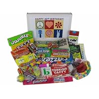 40th Birthday Gift Box Peace and Love Retro Candy- Jr.