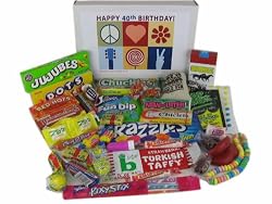 40th Birthday Gift Box Peace & Love Retro Candy- Jr.
