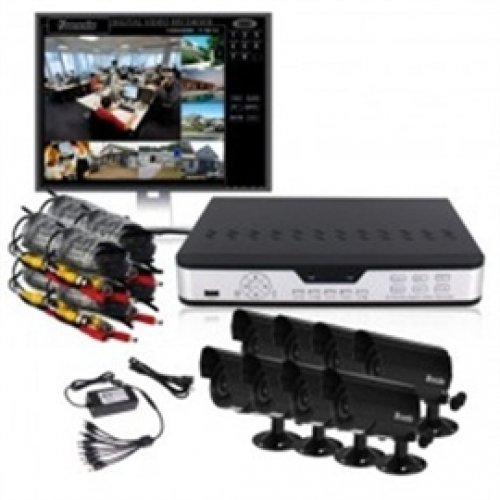 Zmodo PKD-DK0865-500GB H.264 Internet &amp; 3G Phone Accessible 8-Channel DVR with 8 Night Vision Cameras and 500 GB HD