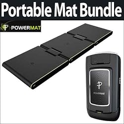 Powermat PMM-PT100 Portable, Foldable Charging Mat (Black) Bundle With Powermat Receiver Li-Ion Battery Door for Blackberry Curve 8900 Black