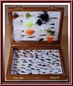 100 Assorted Fishing Flies in Wooden Box