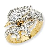 Gold-plated Sterling Silver CZ Cockatoo Ring