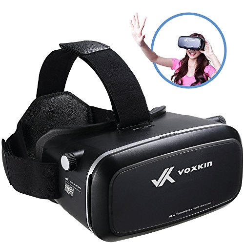 Virtual Reality Headset 3D VR Glasses by Voxkin - High Definition Optical Lens, Fully Adjustable Strap, Focal and Object Distance - Perfect VR Headset for iPhone, Samsung and any Phones 3.5