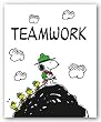 Teamwork - Peanuts by Charles Schulz 16"x20" Art Print Poster