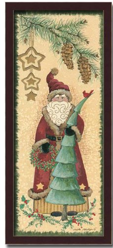Old World Vintage Santa Claus Christmas Gift Framed
