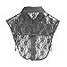Sunward Women Girls Vintage Lace Half Shirt Round Collar Detachable Blouse Tie (Black)