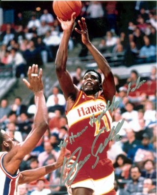 Dominique Wilkins ''Human Highlight Reel'' Autographed/Hand Signed Jump Shot Atlanta Hawks 8x10 Phot