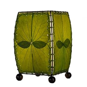 Square Green Leaf Table Lamp
