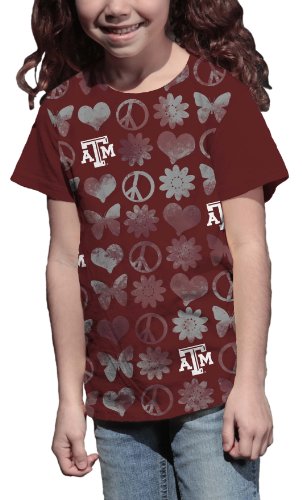 NCAA Texas A&M Aggies Girls Hippy Chic Crew Tee Shirt (Maroon, Extra Large)