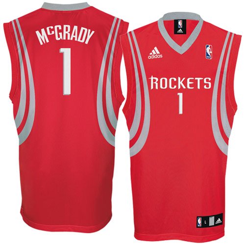 adidas Houston Rockets #1 Tracy McGrady Red Replica Basketball Jersey