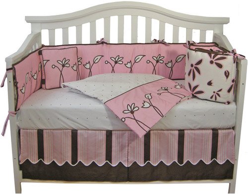 Babylicious Boutique 4 Pc. Crib Bedding Bundle - Pink Cocoa