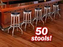 Buy The Furniture Cove 1001 - 50 EACH 50 Chrome Black Commercial Grade Restaurant Strong Swivel Barstools 29"