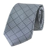 Silver Diamond Pattern 100% Silk Necktie Neck Tie