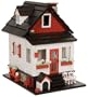 Le Petit Chalet LPC-1006 Screened Porch Bird House - Red, White and Black