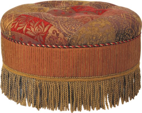 Jennifer Taylor 2345-326327 Round Ottoman, 24 by 14-Inch