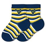 NCAA West Virginia Mountaineers Infant Two Pack Socks Sport Stripe