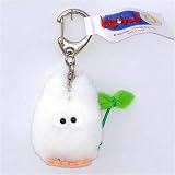 1.75" white Totoro plush doll with key ring