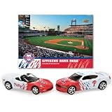 Philadelphia Phillies 2008 MLB Dodge Charger and Chevrolet Corvette Die Casts with Stadium Card