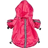 Pet Life Reflecta-Sport Rain Jacket/Windbreaker in Hot Pink - Small