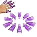 Sannysis 10PC Nail Art Soak Off Cap Clip UV Gel Polish Remover Wrap Tool Plastic (Purple)