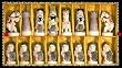 Handmade Painted & White Chinese Imperial Court Bone Chess Set