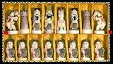 Handmade Painted & White Chinese Imperial Court Bone Chess Set