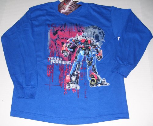  Transformers Optimus Prime Long Sleeve Blue T Shirt T-Shirt Youth Size XL 12