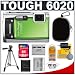 Olympus Stylus Tough 6020 Shockproof & Waterproof Digital Camera (Green) + 8GB Card + Case + (2x) LI-50B Batteries + Tripod + Accessory Kit