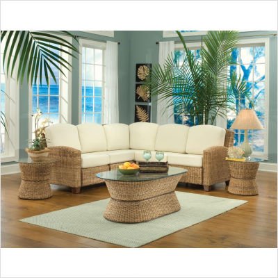 Best Price Cabana Banana L-Shape Sectional Sofa Living Room Set in Honey