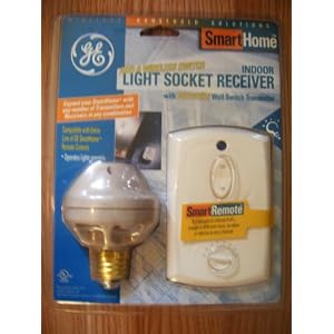 GE SmartHome Indoor Light Socket Receiver with Anywhere Wall Switch Transmitter by General Electric