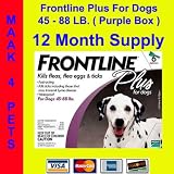 Frontline Plus Dogs 45-88 lb. 12 Pack (Purple) * Free Shipping *