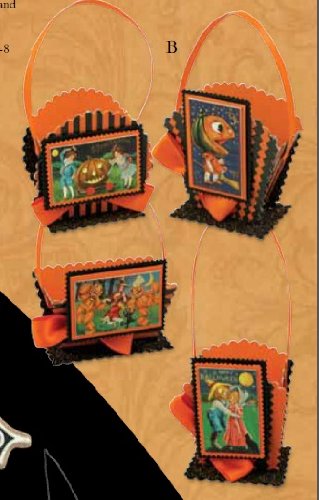 Bethany Lowe Casey Mack Halloween Treat Bucket Ornaments Set of 4 Bethany Lowe Casey Mack Halloween Treat Bucket Ornaments Set of 4