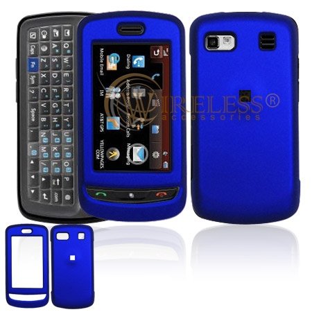 LG Xenon GR500 Cell Phone Dark Blue Rubber Feel Protective Case Faceplate Cover