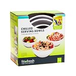 Set of Three Freezable Serving Bowl Set with Lids (White)