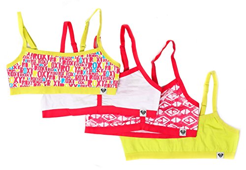 Roxy Girl Cropped Bra Cami Yellow/Pink/White Medium (8-10), 4 Pack