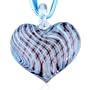 Murano Glass Blue Purple Stripe Heart Pendant